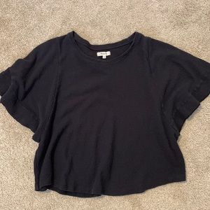 Madewell Black Flutter Sleeve top size XL